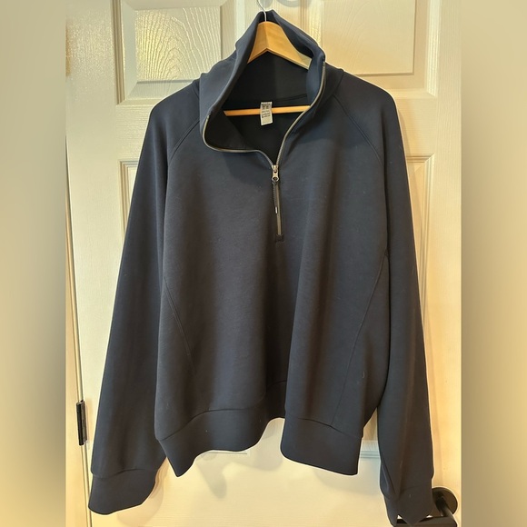 Spanx AirEssentials Quarter Zip Modal Navy Pullover Sweatshirt size 3XL - Picture 1 of 5